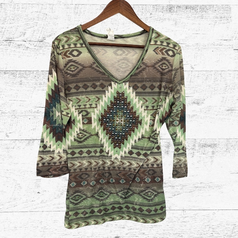 bundle 3 or more Liberty Green and Brown Patterned Long Sleeve Tee